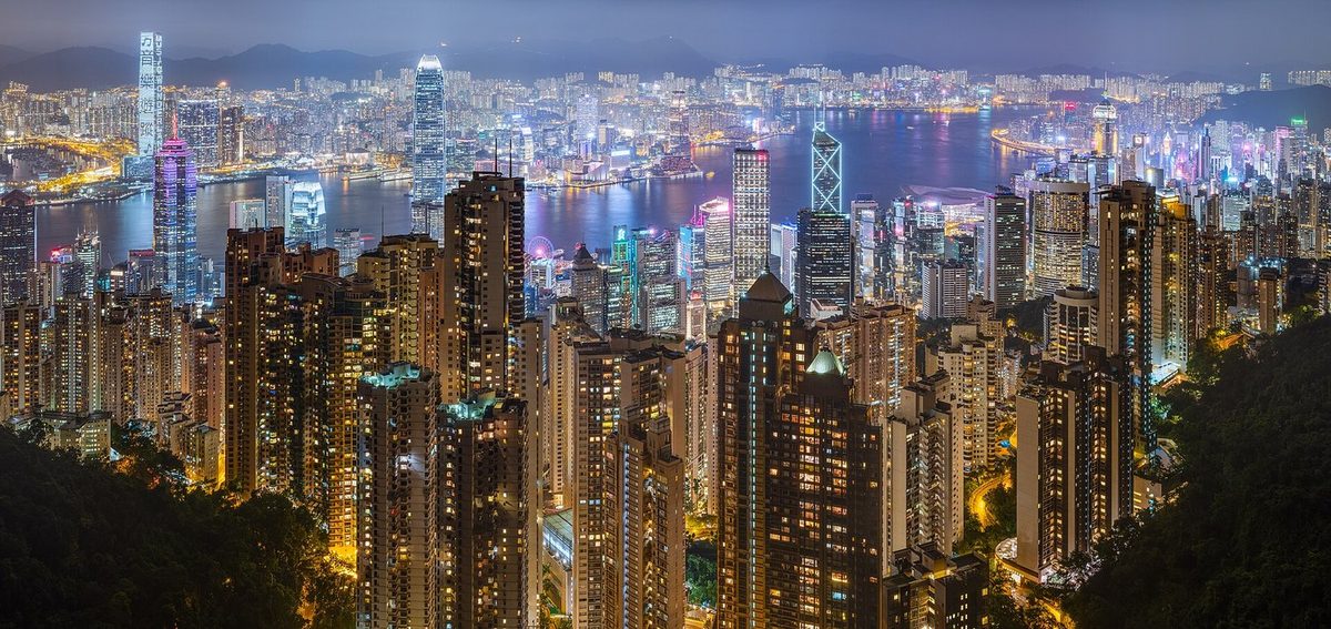 Hong Kong skyline at night