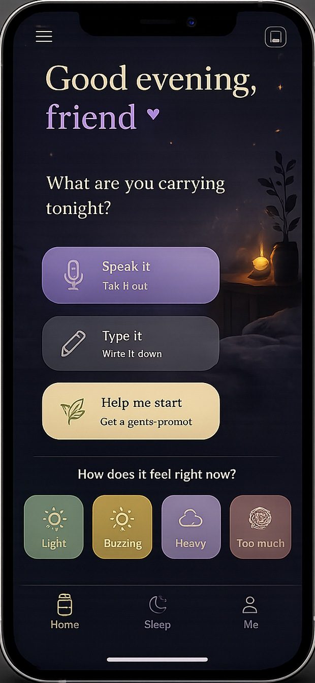 GOODNIGHT JAR asking what you are carrying tonight